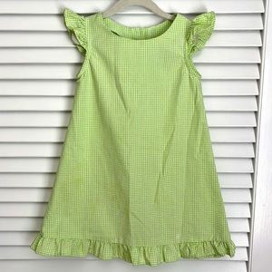 W Color Works Gingham Plaid Long Dress Ruffle Preppy